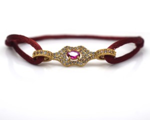 Wholesale Neon Green Cord Gold Plated Adjustable <b>Bracelet</b> with Diamonds and CZ for Unisex Wedding and Party Occasions - Product Image 1