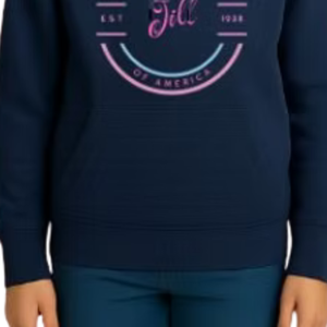 เสื้อฮู้ดกราฟิกสีน้ำเงินสำหรับเด็กผู้หญิง เสื้อแขนยาวลำลอง สวมใส่สบายทุกวัน เสื้อผ้าสไตล์ไลฟ์สไตล์ - Product Image 6