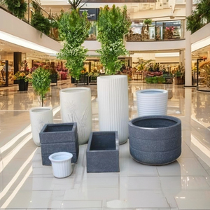 Minimalist FRP <b>Planter</b> Simple Durable Fiberglass <b>Pot</b> for Modern Home Architecture & Garden Decor - Product Image 1