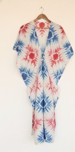 Caftán Tie Dye, Vestido Tipo Kaftán, Ropa de Resort y Crucero, 100% Algodón Lavable, Largo Maxi, Moda Sostenible, Talla Única Plus, Ropa para el Hogar - Product Image 6