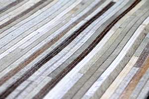 Alfombra de cuero gruesa abstracta moderna, antideslizante a rayas con mechones a mano para el área de oración o la decoración del dormitorio - Product Image 2