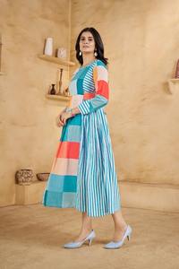 Vestido Occidental de Verano 2026, Nuevo, Bonito, Informal, de Moda, Largo hasta la Pantorrilla, Holgado, de Tela de Algodón Tejido, para Mujer, Talla Grande, Cuello Redondo, Mangas Largas - Product Image 2