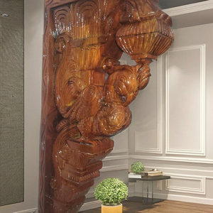 Consola Decorativa de Pared Curva de Madera Hecha a Mano con Diseño de Pavo Real Art Deco - Soporte Decorativo para Cumpleaños y Bautizos - Product Image 1