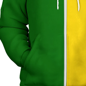Premium Two Tone Split Sorority Hoodie Green <b>Yellow</b> Aesthetic Color Block Pullover Unisex 100% Cotton Custom Embroidery OEM - Product Image 5