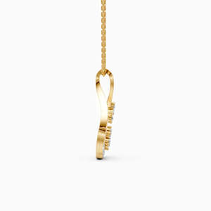 Collier unisexe en or massif 14 carats avec diamant de laboratoire taille poire, couleur E, serti pavé, plaqué rhodium, bijou de fiançailles tendance - Product Image 1