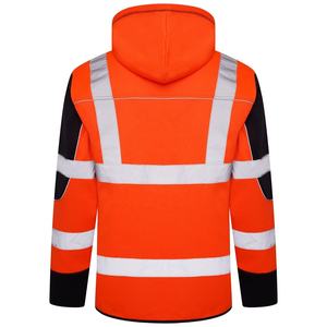 Chaqueta de Seguridad de Alta Visibilidad para Hombre, con Capucha, Impermeable, Resistente al Viento, Revestimiento de PU, Tiras Reflectantes, Transpirable, de Secado Rápido, de Poliéster - Product Image 3