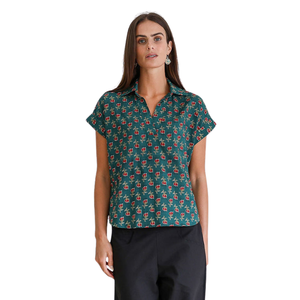 Camisa estampada para mujer con estampado floral y corte cómodo y relajado - Product Image 4