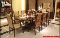 Ensemble de meubles de salle à manger en teck de style baroque, design moderne, taille personnalisée, couleur personnalisée, OEM disponible, expédition maritime SEA
