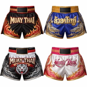 Shorts de Muay Thai, équipement très demandé, légers, pour entraînement MMA, boxe, kickboxing, taille personnalisée - Product Image 2