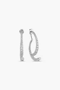 Boucles d'oreilles pendantes à fermoir poussoir, diamant de laboratoire taille ronde pavé, bijoux fins de luxe élégants pour mariage, or massif 14K 18K, vente en gros - Product Image 3