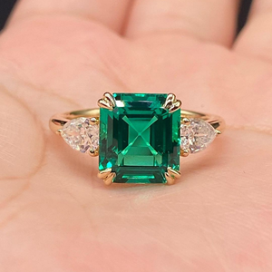 Top Selling Iced Jewelz 4 Carat Moissanite <b>Emerald</b> Cut Prong Set IGI Certified Rose Gold Engagement Wedding <b>Ring</b> - Product Image 1