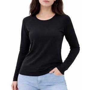 Ropa Deportiva de Verano para Mujer, Manga Larga, Lisa, Cuello Redondo, Top Deportivo Informal - Product Image 1