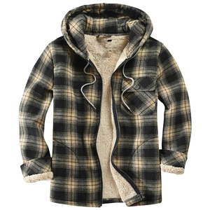 Vestes en molleton de toile unisexe à fermeture éclair intégrale, patchwork à carreaux, en coton, douces et chaudes, avec capuche, vente en gros - Product Image 2