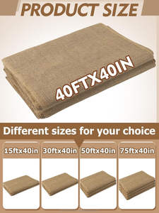 Tela Geotextil de Yute Tejida 100% Natural, Ecológica, de Grado Alimenticio, Duradera y Biodegradable, Ancho de 40 Pulgadas x 40 Pies, 11 oz - Product Image 6