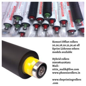 Komori Offset Rubber Roller Printing Press 20 to 40 Plate size Lithrone Sprint all model rollers 1 Yr Warranty 5 Yrs life - Product Image 2