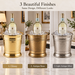 Refroidisseur à vin classique en laiton sur piédestal avec finition martelée, de luxe, artisanal, de qualité supérieure, fournisseur en gros, exportation, Inde, sur mesure - Product Image 4