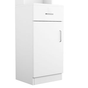 Mobile da Barbiere in MDF Bianco RT con 5 Scomparti, 1 Cassetto e 1 Anta per Arredamento Salone - Product Image 4