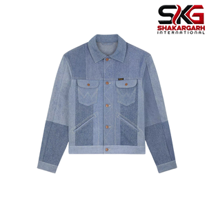 Veste en jean délavé pour homme, épaisse, boutonnée, couleur unie, décontractée, pour l'automne - Product Image 1