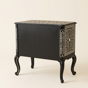 Handcrafted Bedside <b>Table</b> 2 Drawer Handcrafted Bone Inlay Nightstand <b>Side</b> <b>Table</b> Luxury Bedroom Furniture with <b>Storage</b> - Product Image 2