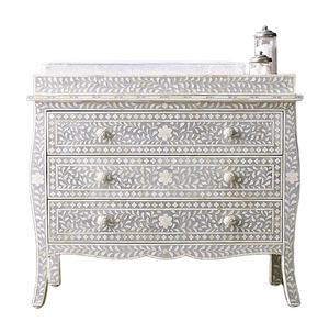 Premium Quality Modern Moroccan Design Solid Wood Bone Inlay Chest of <b>Drawers</b> <b>with</b> Adjustable Height Living Room Furniture - Product Image 1