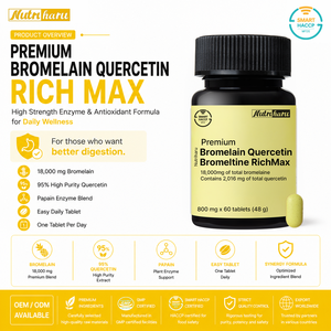 Bromelaïne Quercétine RichMax 800mg Comprimés Naturels Fabricant Coréen OEM/ODM Enzyme Digestive Antioxydant Supplément Enzymatique de Premier Choix - Product Image 2