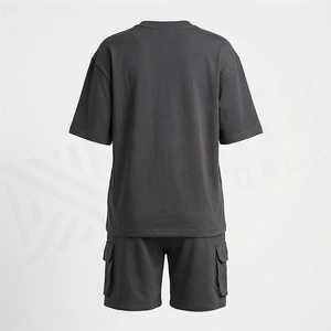Ensemble 2 pièces tricoté pour femme : T-shirt et short avec imprimé lettres floquées, coupe ample, décontracté, pour le printemps et l'été - Product Image 2