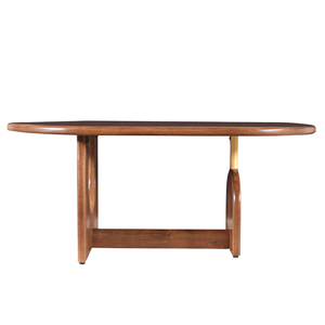 Mesa de Centro Moderna de Mediados de Siglo, de Madera de Mango Sólida con Acabado Tubbaq, Patas Plegables en Forma de U, Mesa de Centro Resistente para Sala de Estar - Product Image 3