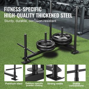 Attrezzatura da allenamento in acciaio nero da 2 pollici per il miglioramento della velocità, allenamento con slitta a spinta, manici per il Fitness - Product Image 5