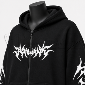 Sudadera con Capucha Negra Personalizada con Cierre, Estilo Urbano, 100% Algodón Felpa, Unisex, Invierno, Fabricante, Venta al Por Mayor, OEM, ODM - Product Image 6
