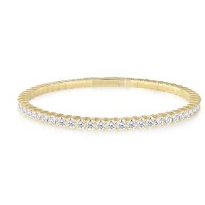 Brazalete de Tenis Flexible de Oro de 14K con Diamante Cultivado en Laboratorio Certificado por IGI, 5.6 CT, Corte Brillante, Chapado en Rodio, Regalo de Lujo para Fiestas - Product Image 1