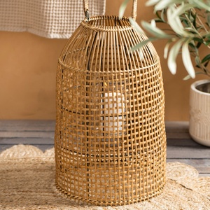 Rattan light lantern home garden <b>dinner</b> table accent natural <b>candle</b> lanterns crafted by hand - Product Image 6