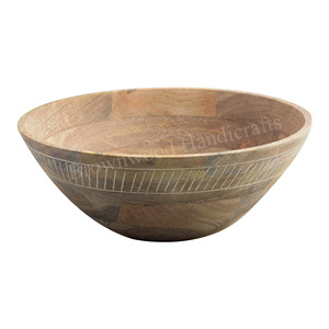 Tazón para Servir Hecho a Mano de Madera de Acacia Sólida de Alta Calidad, Acabado Natural, Ecológico, para Fiestas, Compradores Mayoristas, Hogar y Cocina - Product Image 6