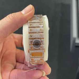 Reloj de Lujo con Moissanita, Correa de Plata con Moissanita de 15 mm, Cierre Oculto, Cuarzo Analógico, Cristal de Zafiro, Movimiento ETA, Resistente al Agua 10 m - Product Image 6