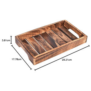 Bandeja Rectangular de Madera Maciza con Acabado Natural para Hostelería, Hogar, Restaurantes y Otros Usos Decorativos de Interior, Venta al por Mayor - Product Image 3