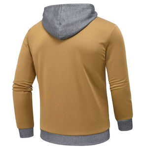 Sweat-shirt à capuche zippé pour homme, coupe classique, décontracté, pour l'automne, en polaire, coupe-vent, couleur unie, design tricoté - Product Image 2