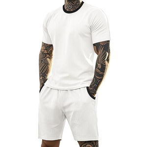 Conjuntos de Shorts Casuales de Verano para Hombre al por Mayor, Camiseta de Manga Corta, Conjunto de Verano Sólido, Ropa de Marca para Hombre, Conjuntos de 2 Piezas - Product Image 2