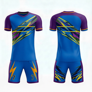 Derniers modèles d'uniformes de football pour hommes en polyester respirant, ensembles de vêtements de sport, ensembles de maillots de football, ensembles complets pour hommes - Product Image 3
