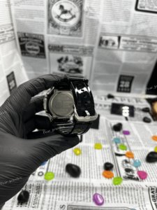 Montre numérique pour homme avec affichage analogique-numérique, boîtier en diamant Moissanite VVS, bracelet en caoutchouc, sertie de strass - Product Image 3
