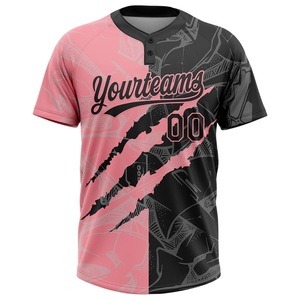 Camiseta de Softbol Rosa y Negra de Primera Calidad, Malla Transpirable, Ropa Deportiva, Logotipo Personalizado, Nombre y Número, Venta al Por Mayor - Product Image 3