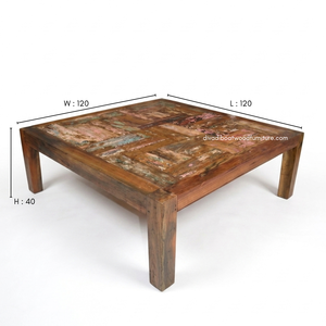 Wholesale Durable Wooden Rustic Coffee <b>Table</b> Handcrafted Minimalist Vintage Industrial Living Room Furniture <b>Reclaimed</b> Boat Wood - Product Image 1