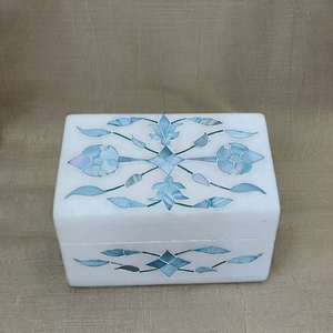 New 2026 Natural Green Mother Of Pearl HIgh Quality Pure White Marble Inlaid Floral Design Glossy look Gift and <b>Sweet</b> <b>Boxes</b> - Product Image 1