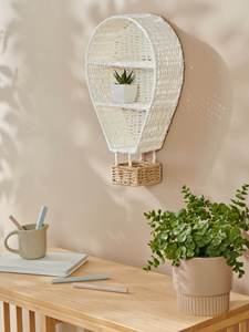 Eco friendly seagrass wall <b>shelf</b> kid nursery room woven rattan storage holder basket hot air balloon <b>rustic</b> wall hangings shop - Product Image 5