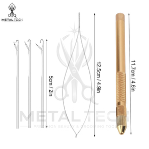 Salon Grade Stainless Steel Hair Extension Loop Threader Pulling Hook <b>Needle</b> Tool For Micro Link Rings <b>Beads</b> Extensions - Product Image 4