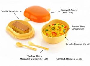 Top Quality Mango Shape Plastic <b>Lunch</b> <b>Box</b> with Spoon And Fork Long-term Daily Use On Sale Price By Exporter - Product Image 3