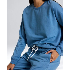 Conjunto Deportivo para Mujer, Felpa de Algodón Grueso de 220g, Antiarrugas, Sudadera con Capucha Extra Grande, Pantalones Deportivos, Informal, para Invierno - Product Image 2