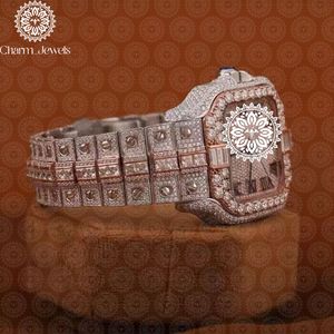 Montre de luxe Charm Jewels en acier inoxydable, cadran analogique 40 mm, verre saphir, mouvement mécanique, date automatique pour homme, étanche 10 bars - Product Image 3