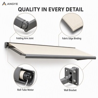 Auvent électrique en aluminium économique et luxueux pour balcon de piscine, installation facile, télécommande, protection solaire intelligente, anti-UV