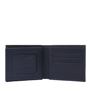 Premium Dark Navy Blue Leather Bifold Wallets for Men with <b>ID</b> Window Card Slots Slim Minimalist Design Durable Stitching Pockets - Product Image 2
