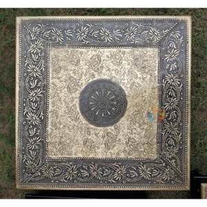 Chowki de madera pintado a mano Unique Puja Bajot Home Decor - Product Image 4