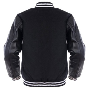 Good Quality Men's Baseball <b>Jackets</b> With <b>Leather</b> Sleeves Wholesale <b>Long</b> Sleeve <b>Leather</b> Windproof Quilted baseball Varsity <b>Jacket</b> - Product Image 2